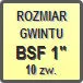 Piktogram - Rozmiar gwintu: BSF 1" 10zw.
